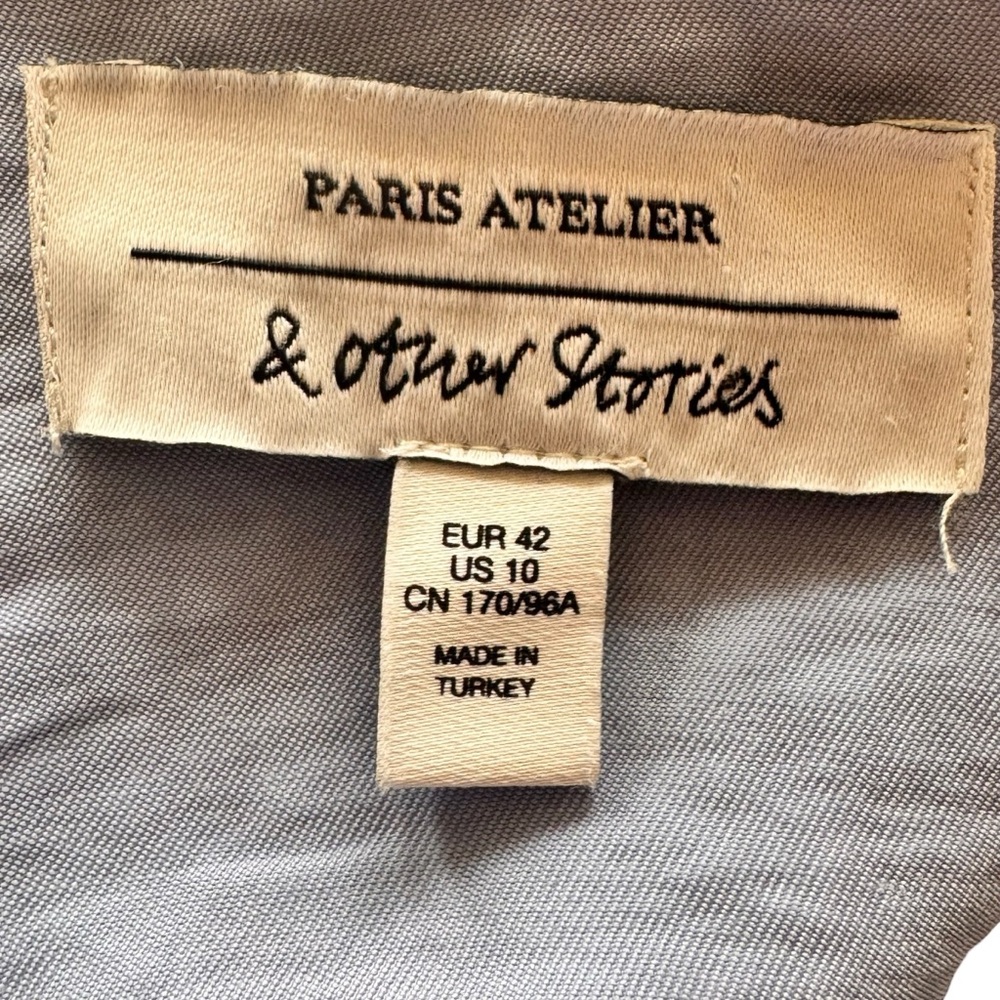 & OTHER STORIES Asymmetric Mini Shirt Dress Light Blue size 10 - Picture 8 of 11